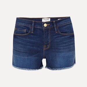 FRAME Le Cutoff frayed denim shorts
